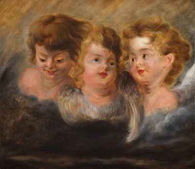 Drei Engelköpfe in den Wolken von Pieter Paul Rubens