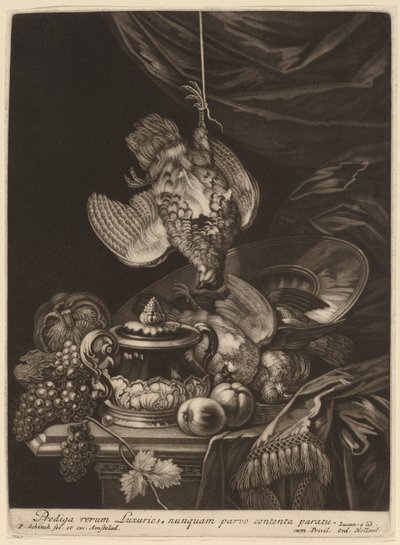 Stillleben mit einer aufgehängten Rebhuhn von Pieter Schenck I
