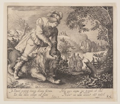 Samson und der Löwe von Pieter Serwouters