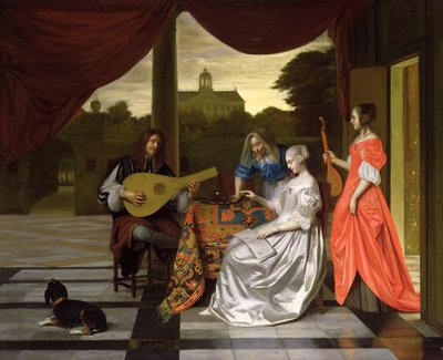 Musikalische Szene in Amsterdam von Pieter de Hooch