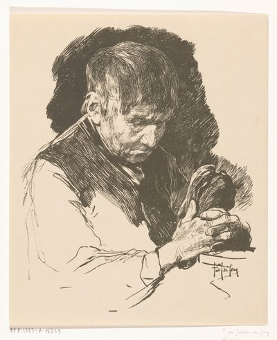Betender Mann mit gefalteten Händen von Pieter de Josselin