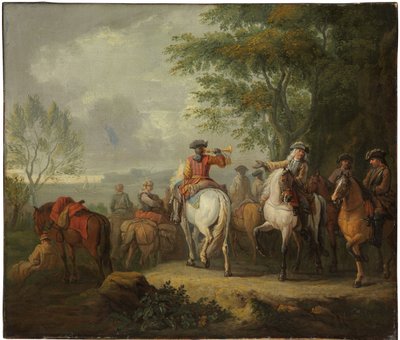 Kavaliere brechen zu einer Reise auf von Pieter van Bloemen