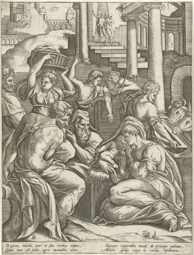 Anbetung durch die Hirten von Pieter van der Heyden