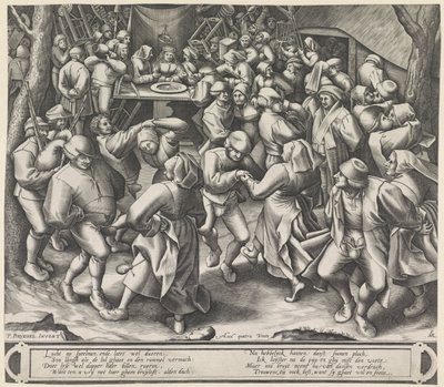 Tanz auf einer Bauernhochzeit von Pieter van der Heyden
