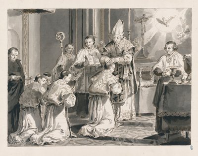 Priesterweihe aus Die sieben Sakramente von Pietro Antonio Novelli