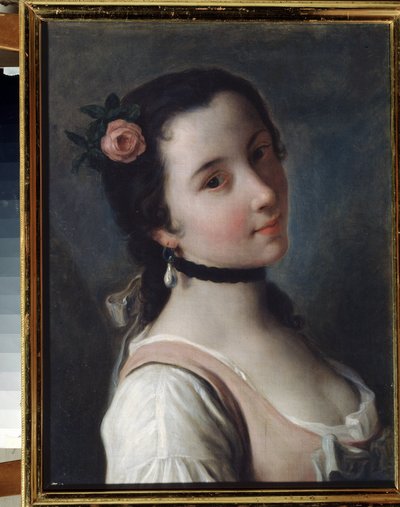 Ein Mädchen mit einer Rose von Pietro Antonio Rotari