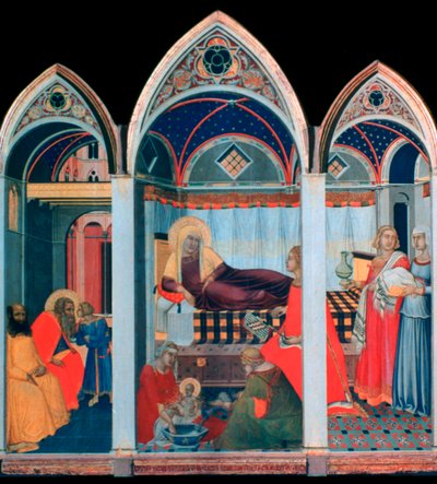 Geburt der Jungfrau, 1342 von Pietro Lorenzetti
