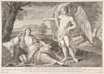 Ein Engel erscheint Hagar von Pietro Monaco