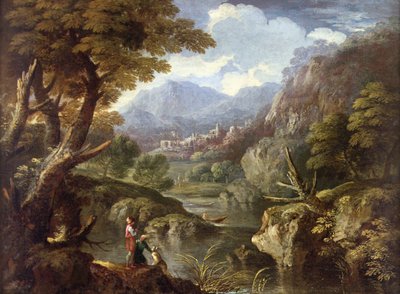 Eine bergige bewaldete Landschaft von Pietro Montanini