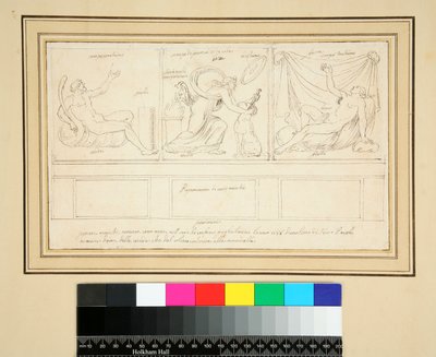 Eine Wand mit drei Tafeln von Pietro Santi Bartoli