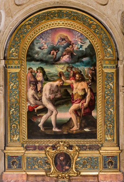 Die Taufe Christi durch Johannes von Prospero Fontana
