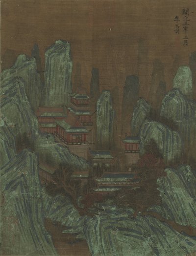 Berggipfel und Paläste von Qing Dynasty Chinese School