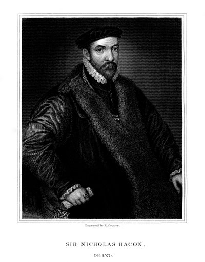 Sir Nicholas Bacon, englischer Politiker, 1826 von R. Cooper