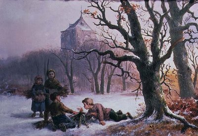 Kinder spielen im Schnee von R. Favelle