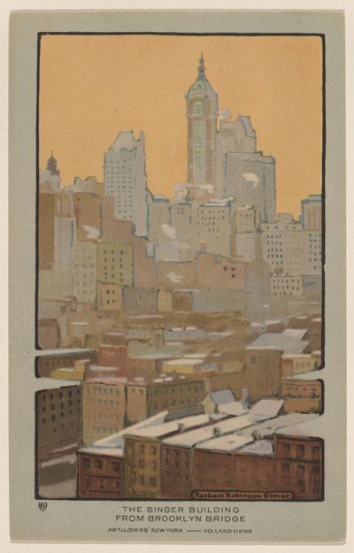 Das Singer Building von der Brooklyn Bridge von Rachael Robinson Elmer
