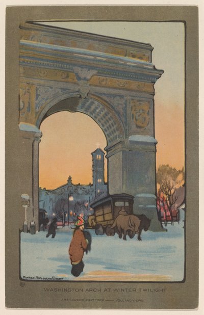 Washington Arch bei winterlicher Dämmerung von Rachael Robinson Elmer