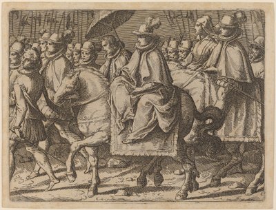 Margarete von Österreich zu Pferd von Raffaello Schiaminossi