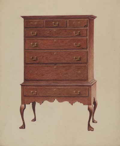 Früher amerikanischer Highboy von Ralph Boyer