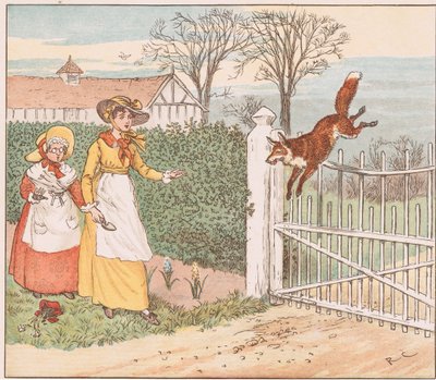 Der Fuchs springt über das Tor des Pfarrers von Randolph Caldecott