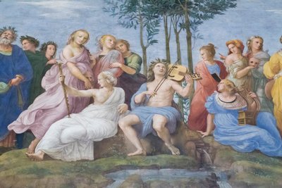 Parnassus, aus der Stanza della Segnatura von Raphael (1483 1520)
