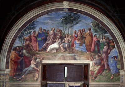 Parnassus, aus der Stanza della Segnatura von Raphael (1483 1520)