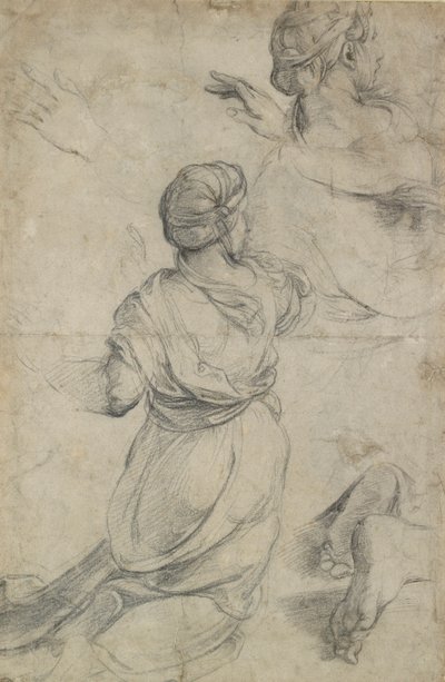 Studien für zwei kniende Frauen, ca. 1500-1520 von Raphael