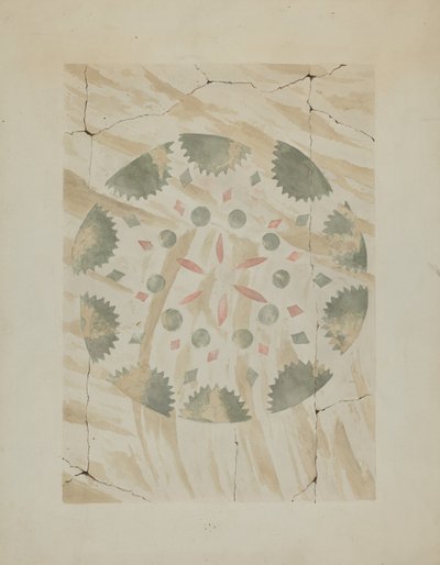 Detail der Schablonenwand, ca. 1937 von Ray Holden