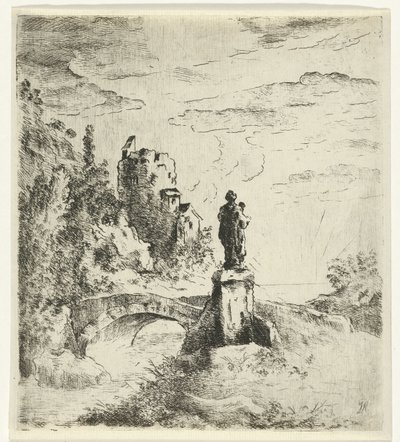 Brücke mit Statue von Reinierus Albertus Ludovicus baron van Isendoorn à Blois