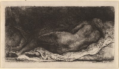 Schwarze Frau, die liegt von Rembrandt van Rijn