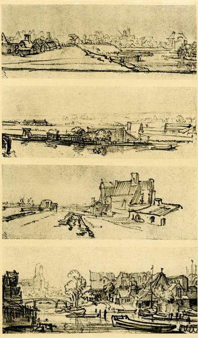 Vier Landschaftsstudien von Rembrandt van Rijn
