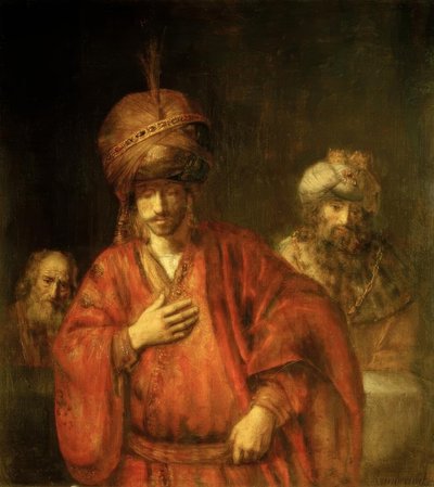 Haman in Ungnade von Rembrandt van Rijn