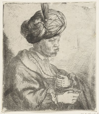 Mann mit Turban von Rembrandt van Rijn