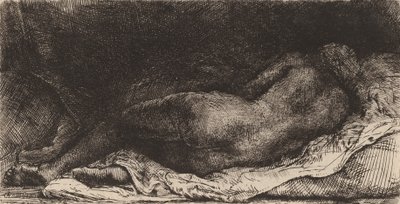 Negerin liegend, 1658 von Rembrandt van Rijn