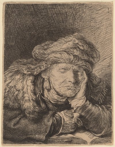 Schlafende alte Frau von Rembrandt van Rijn