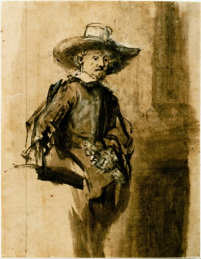 Studie für einen der Syndici, Volkert Jansz. von Rembrandt van Rijn