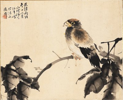 Vogel auf einem Ast von Ren Yi