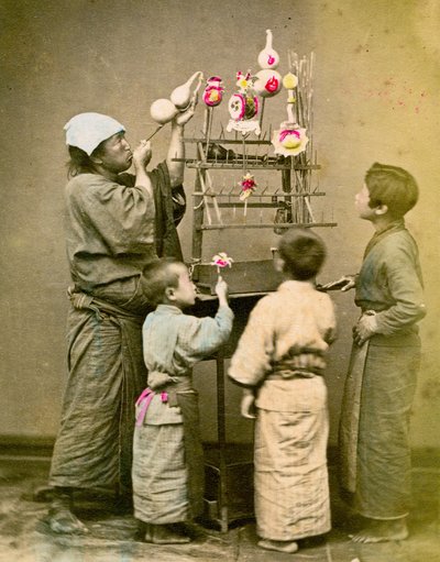 Ballonverkäufer, ca. 1875 von Renjo Shimooka