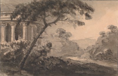 Landschaft mit klassischem Gebäude links von Rev. William Gilpin