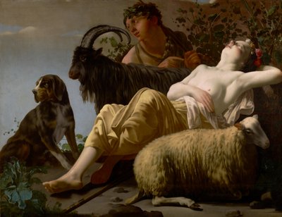 Hirte und schlafende Schäferin von Reyer Jacobsz van Blommendael