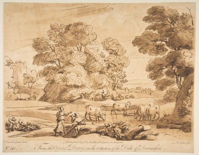 Landschaft mit Schäfer und Schäferin, 1776 von Richard Earlom