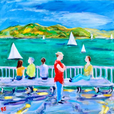 Eine Bank, Sausalito, 2017 von Richard Fox
