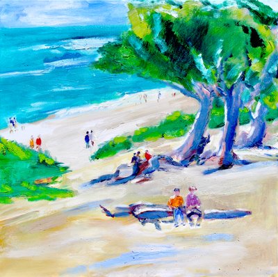 Zypresse und Strand, Carmel, 2019 von Richard Fox