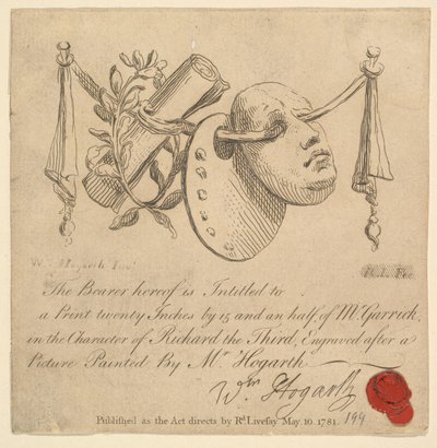 Maske und Palette, 1781 von Richard Livesay