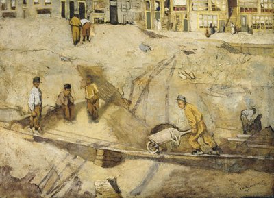 Baustelle in Amsterdam von Richard Nicolaus Holst Roland