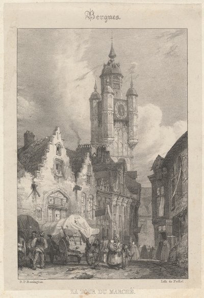 Bergues - Der Marktturm von Richard Parkes Bonington