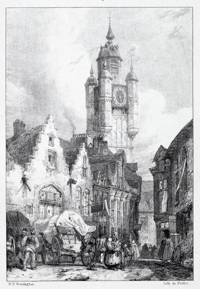 Bergues: La Tour du marché von Richard Parkes Bonington