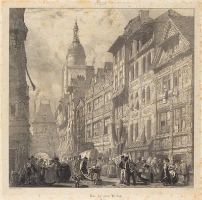 Rue du Gros-Horloge, Rouen von Richard Parkes Bonington