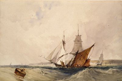 Schiffe vor der Küste von Kent, um 1820er Jahre von Richard Parkes Bonington