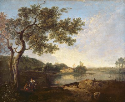 Italienische Flusslandschaft mit Figuren von Richard Wilson