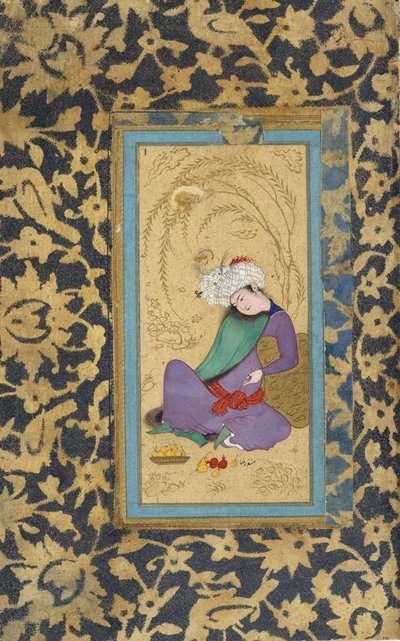 Mann in einem Pelzbesetzten Mantel, ca. 1600 von Riza